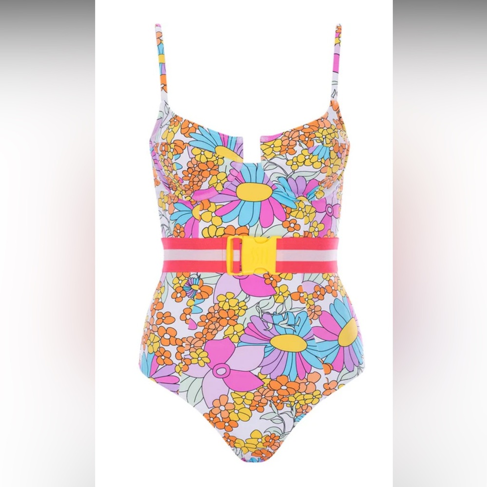 VETCHY Montego Underwire Floral Swimsuit - with Removable Belt - Picture 4 of 14